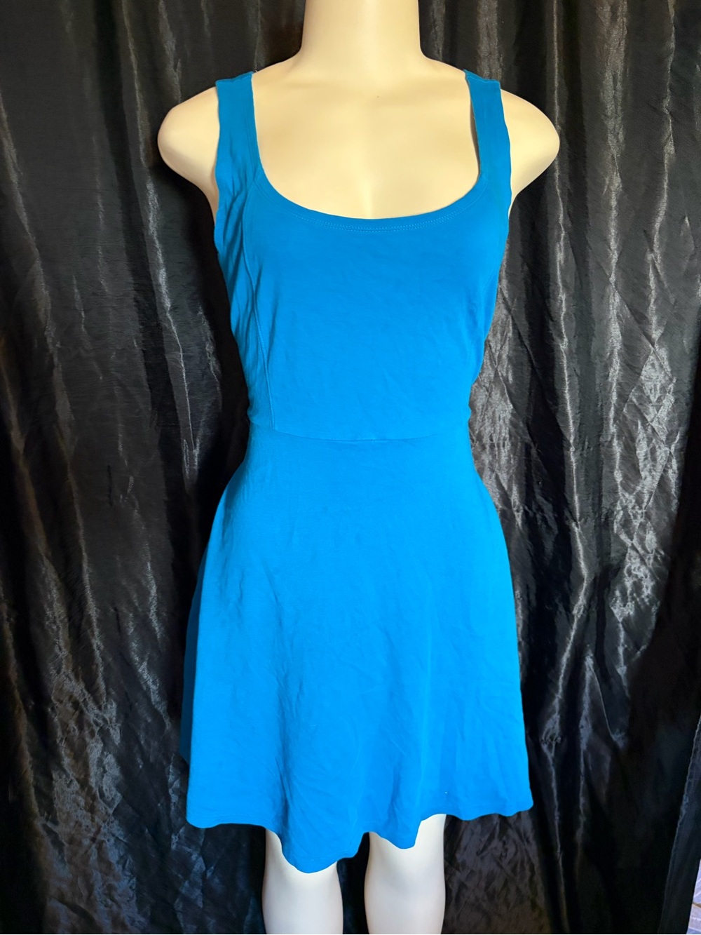 New York & Company Bright Blue Scoop Neck Mini Dress